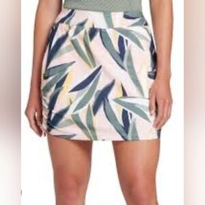 Lady Hagen Retro Leaf Frosted Pink Print Sport Skort Size M